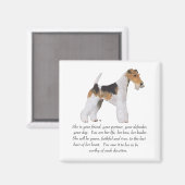 Draad Fox Terrier Aandenken VROUWELIJK Magneet (Voorkant / Achterkant)