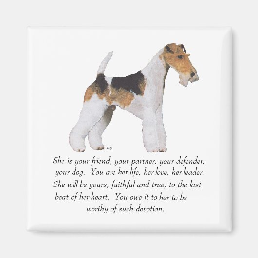 Draad Fox Terrier Aandenken VROUWELIJK Magneet (Voorkant)