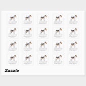 Draad Fox Terrier Aandenken VROUWELIJK Vierkante Sticker (Vel)