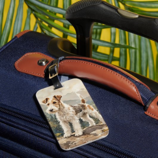 Draad Fox Terrier Bagagelabel (Voorkant Insitu 1)