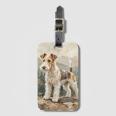 Draad Fox Terrier Bagagelabel (Voorkant (verticaal))