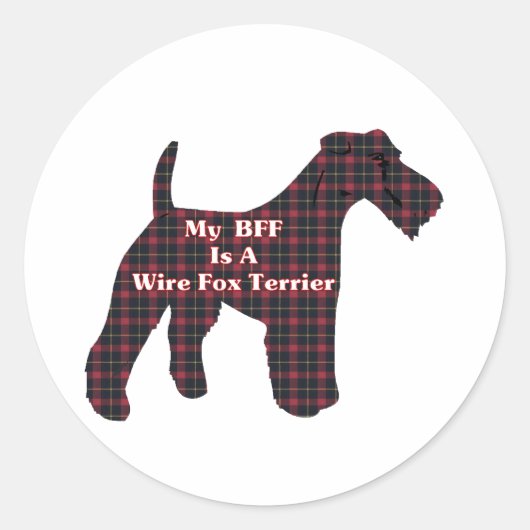 Draad Fox Terrier BFF Sticker (Voorkant)
