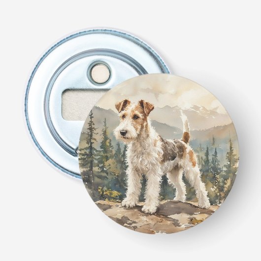 Draad Fox Terrier Button Flesopener (Voorkant)