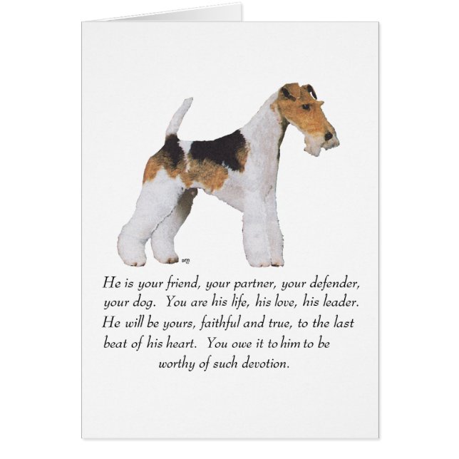 Draad Fox Terrier Herinnering / Widmung MANNETJE (Voorkant)