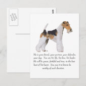 Draad Fox Terrier Herinnering / Widmung MANNETJE Briefkaart (Voorkant / Achterkant)