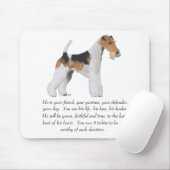Draad Fox Terrier Herinnering / Widmung MANNETJE Muismat (Met muis)