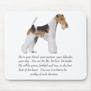 Draad Fox Terrier Herinnering / Widmung MANNETJE Muismat