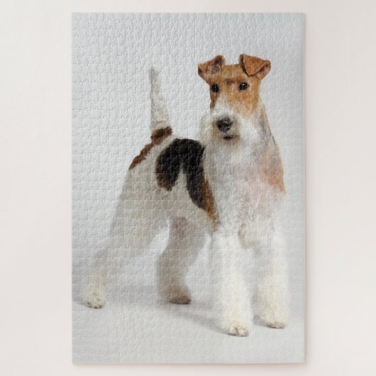 Draad Fox Terrier Hond Foto Legpuzzel (Verticaal)