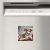 Draad Fox Terrier Hond Kerst Feestelijk Magneet (Insitu (Vaatwasser))