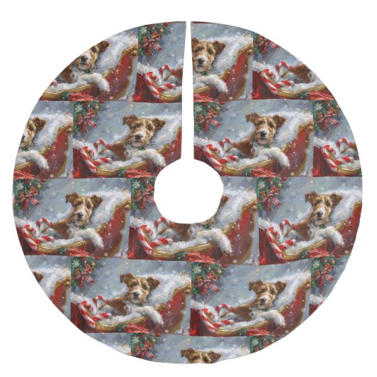 Draad Fox Terrier Hond Kerst Mis  Kerstboom Rok (Voorkant)
