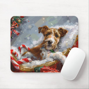Draad Fox Terrier Hond Kerst Misviering Muismat