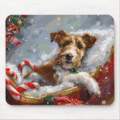 Draad Fox Terrier Hond Kerst Misviering Muismat (Voorkant)