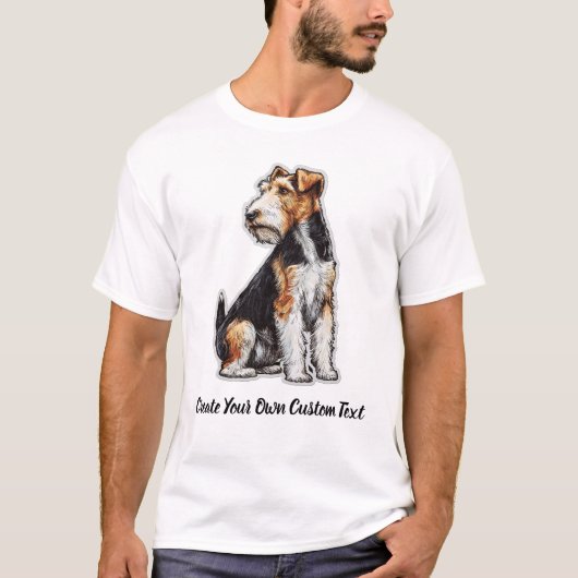 Draad Fox Terrier Hond Maak Uw Eigen Aangepaste Te T-shirt (Voorkant)