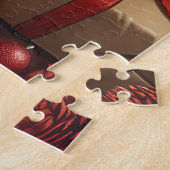 Draad Fox Terrier Hond Met Kerstcadeau Haard Legpuzzel (Zijkant)