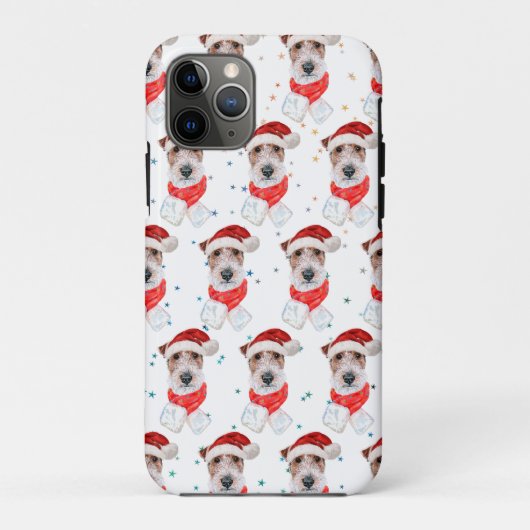 Draad Fox Terrier hondenras Kerststerren Case-Mate iPhone Case (Achterkant)