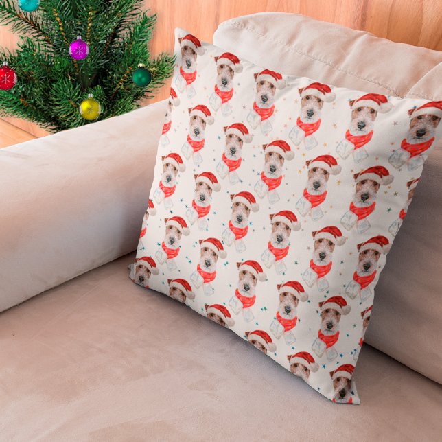 Draad Fox Terrier hondenras Kerststerren Kussen (Creator heeft geüpload)