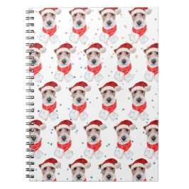 Draad Fox Terrier hondenras Kerststerren Notitieboek