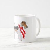 Draad Fox Terrier in een Sjaal Koffiemok (Voorkant rechts)
