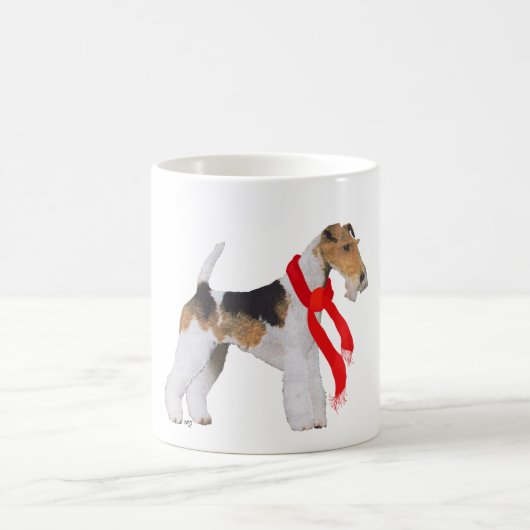 Draad Fox Terrier in een Sjaal Koffiemok (Center)