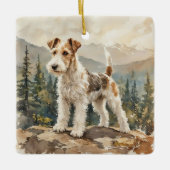 Draad Fox Terrier Keramisch Ornament (Voorkant)