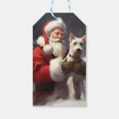 Draad Fox Terrier Kerstman Festive Kerstmis Cadeaulabel (Achterkant)