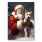 Draad Fox Terrier Kerstman Festive Kerstmis Kaart (Achterkant)