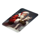 Draad Fox Terrier Kerstman Festive Kerstmis Magneet (Linkerzijde)