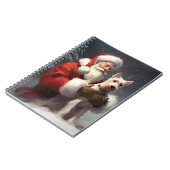 Draad Fox Terrier Kerstman Festive Kerstmis Notitieboek (Linkerzijde)
