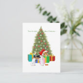 Draad Fox Terrier Kerstmis Feestdagenkaart (Staand voorkant)