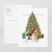 Draad Fox Terrier Kerstmis Feestdagenkaart (Voorkant / Achterkant)
