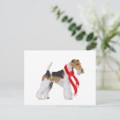 Draad Fox Terrier Kerstmis Feestdagenkaart (Staand voorkant)