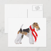 Draad Fox Terrier Kerstmis Feestdagenkaart (Voorkant / Achterkant)