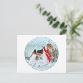 Draad Fox Terrier Kerstmis Feestdagenkaart (Staand voorkant)