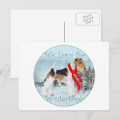 Draad Fox Terrier Kerstmis Feestdagenkaart (Voorkant / Achterkant)