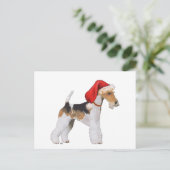 Draad Fox Terrier Kerstmis Feestdagenkaart (Staand voorkant)