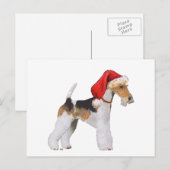 Draad Fox Terrier Kerstmis Feestdagenkaart (Voorkant / Achterkant)