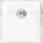 Draad Fox Terrier Kerstmis Vierkante Sticker (Tas)