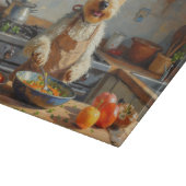 Draad Fox Terrier Kookt in Keuken Snijplank (Hoek)