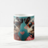 Draad Fox Terrier met Hartrozen Valentijnsdag Koffiemok (Center)