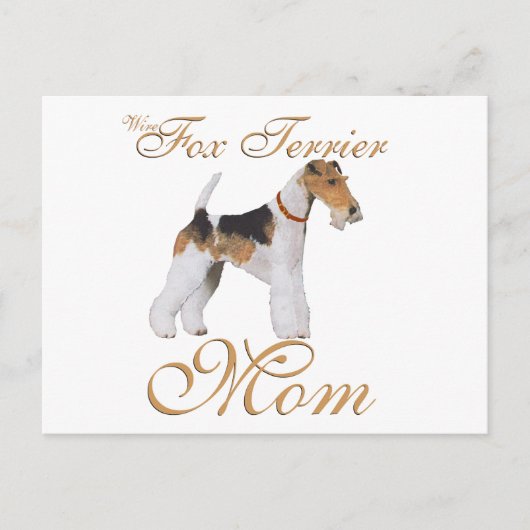 Draad Fox Terrier Moederdag Briefkaart (Voorkant)