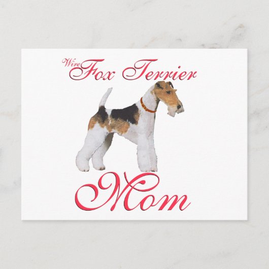 Draad Fox Terrier Moederdag Briefkaart (Voorkant)