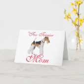 Draad Fox Terrier Moederdag Kaart (Gele Bloem)