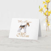 Draad Fox Terrier Moederdag Kaart (Gele Bloem)