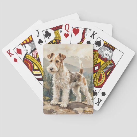 Draad Fox Terrier Pokerkaarten (Achterkant)