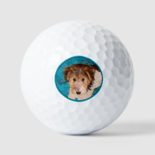 Draad Fox Terrier Puppy Schilderij - Originele Hon Golfballen