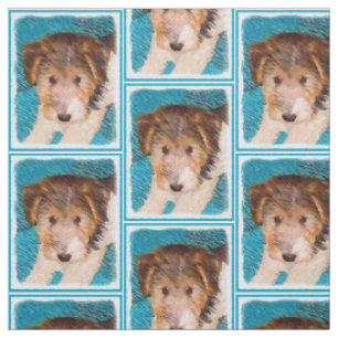 Draad Fox Terrier Puppy Schilderij - Originele Hon Stof