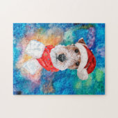 Draad Fox Terrier Ras Hond Kerstmis  Legpuzzel (Horizontaal)