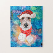 Draad Fox Terrier Ras Hond Kerstmis  Legpuzzel (Verticaal)