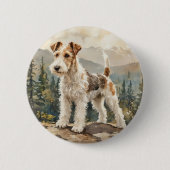 Draad Fox Terrier Ronde Button 5,7 Cm (Voorkant)