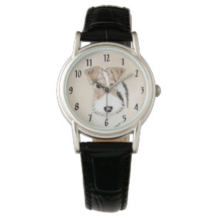 Draad Fox Terrier Schilderij - Cute Originele Hond Horloge